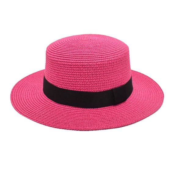 kaondbfi Summer Travel Essentials Accessories Bucket Hats for Women and Men Square Buckle Dome Panama Lafite Flat Top Straw Hat Summer Travel Sunshade Sun Hat Beach Big Brim Hat