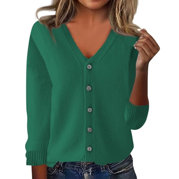 kaondbfi Sweaters for Stylish Women Cardigan Sweaters Button Down V Neck Knit Sweater Jacket Lightweight Comfy Open Front Cardigan Coats W/Pockets Womens Pullover Tops