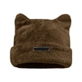 thumbnail image 1 of kaondbfi Women's Outdoor Travel Essentials Accessories Beanie Hats for Women Cat Wool Cap Crochet Hats Cute Bear Ears Wool Caps Winter Slouchy Wool Caps Accessories, 1 of 7