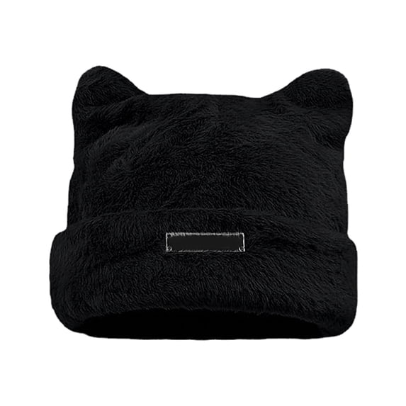 kaondbfi Women's Outdoor Travel Essentials Accessories Beanie Hats for Women Cat Wool Cap Crochet Hats Cute Bear Ears Wool Caps Winter Slouchy Wool Caps Accessories
