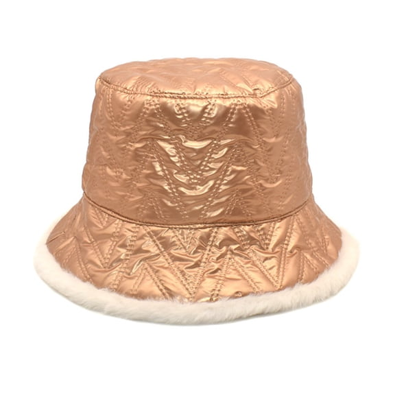 kaondbfi Women's Outdoor Travel Essentials Accessories Bucket Hats for Women Solid Color Thickened Shiny Edge Winter Thermal Windproof Bucket Fisherman Hat for Girls