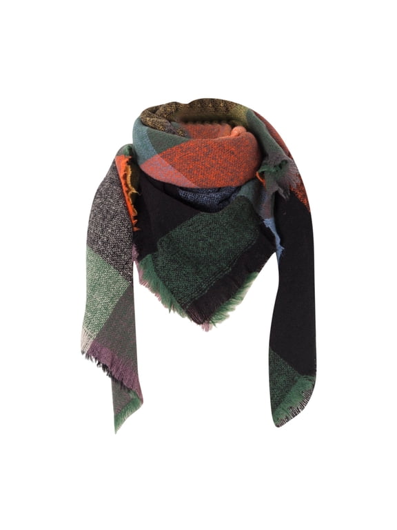 Women's Outdoor Travel Essentials Accessories Scarf for Women Fall Winter Scarf Classic Tassel Plaid Scarf Warm Soft Chunky Large Blanket Wrap Shawl Scarves