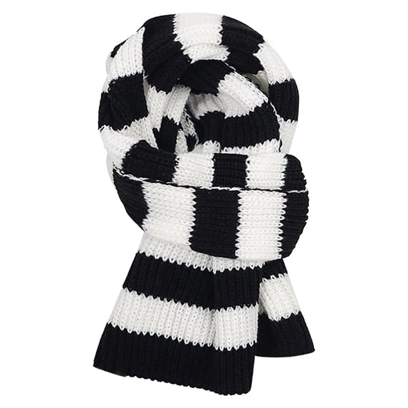 kaondbfi Women's Outdoor Travel Essentials Accessories Scarf for Women Autumn and Winter Fashion Casual Striped Colorblock Knitted Warm Scarf