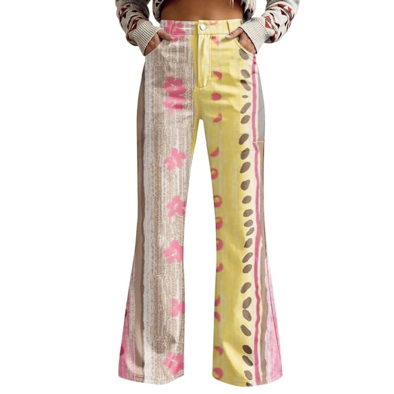 kaondbfi Women's Style Wide Leg Pants Women's Casual Pants Printed Pants Summer Casual Pants for Women