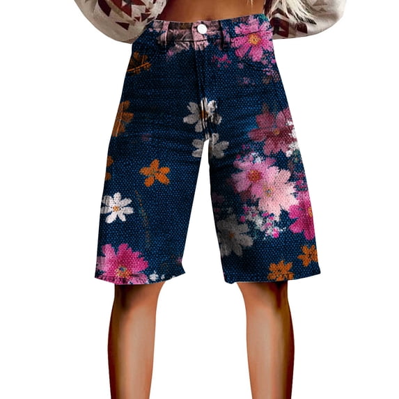 kaondbfi Women's Summer High Waisted Shorts Knee Length Fashionable and Casual Style with Pockets Lightweight and Breathable