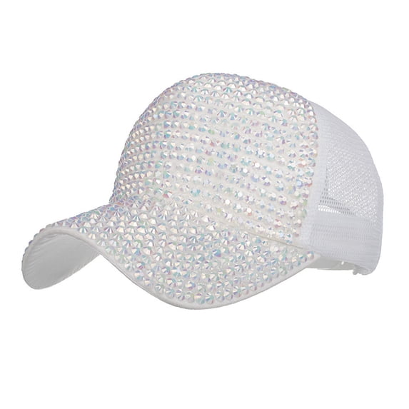 kaondbfi Women's Summer Outdoor Travel Essentials Accessories Baseball Caps for Women Rhinestone Hats Baseball Cap Bling Diamond Hat WH