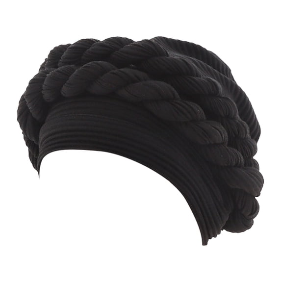 kaondbfi Women's Summer Outdoor Travel Essentials Accessories Berets for Women Fashion Beading Braid Hat Muslim Ruffle Cancer Wrap Cap Sleep Caps Satin Lined Hair Bonnets