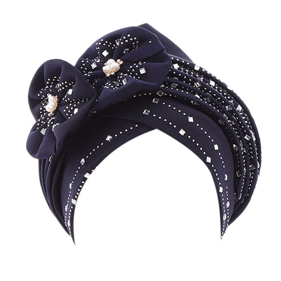 kaondbfi Women's Summer Outdoor Travel Essentials Accessories Bucket Hats for Women Fashion Beading Braid Hat Muslim Ruffle Cancer Wrap Cap Sleep Caps Satin Lined Hair Bonnets