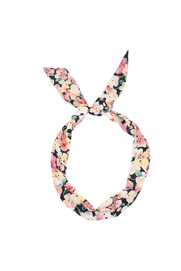 Women's Summer Outdoor Travel Essentials Accessories Headbands for Women Paisley Rockabilly Wired Headband Polka Dot Tartan Retro Scarf Wire Hair Band