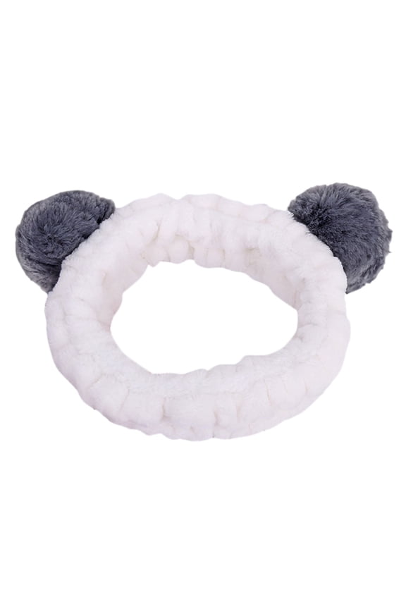 Women's Summer Outdoor Travel Essentials Accessories Headbands for Women Ladies Fluffy Elastic Hairband Band Panda Ear Cute Head Hair Band