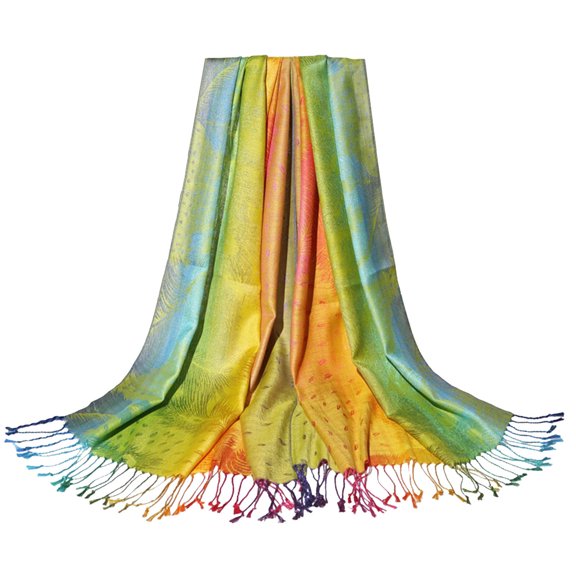 kaondbfi Women's Summer Outdoor Travel Essentials Accessories Scarf for Women Jacquard Cotton Scarf Colorful Ethnic Style Shawl Tassel Scarf