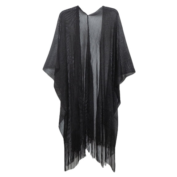 kaondbfi Women's Summer Outdoor Travel Essentials Accessories Shawl Wraps for Women Cuff Filigree Tassel Cape Solid Color Summer Transparent Thin Shawl