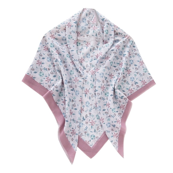 Kaondbfi Womens Summer Fashion Wraps Women's Spring Yarn Printed Scarf Flower Pattern Neck Scarf Womens Fall Essentials Accessories