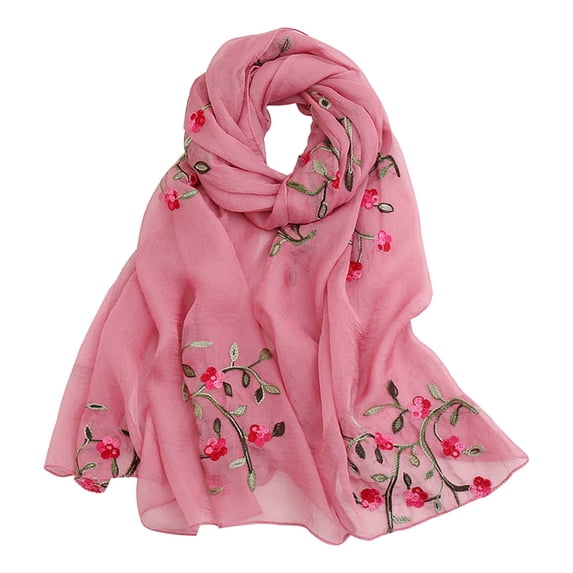 kaondbfi Women's Summer Outdoor Travel Essentials Accessories Silk Scarves for Women Embroidery Chiffon Lightweight Fashion Summer Fall Scarf Wrap Shawl
