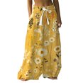thumbnail image 1 of kaondbfi Women's Wide Leg Printed Pants Casual Elastic Waist Trousers Lightweight Summer Bottoms for Beach Vacation Loose Fit Pants with Pockets, 1 of 4