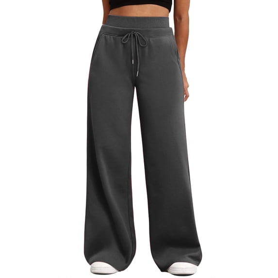 kaondbfi Women's Wide Leg Sweatpants Double Waisted Baggy Pants with Summer Casual Pants for Women