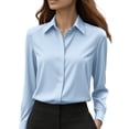 thumbnail image 1 of kaondbfi Womens Fashion Summer Essentials Clothing Button Down Shirts for Women Wrinkle Resistance Dress Shirts for Women Long Sleeve Work Formal Blouses Tops, 1 of 9