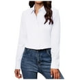 thumbnail image 1 of kaprioy Women's Button Down Shirts Classic Fit Dress Shirt Work Business Casual Long Sleeve Blouse Tops White, S, 1 of 5