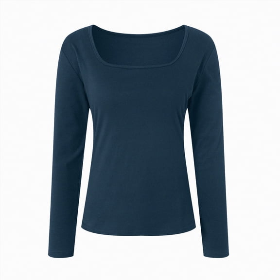 kaprioy Womens Boat Neck Tops Casual Fitted Tee Shirts Solid Color Fall Basic Clothes Long Sleeve Shirts Women's Long Sleeve Top Side Ruched Shirt