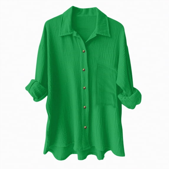 kaprioy Womens Corduroy Button Down Shirts Boyfriend Long Sleeve Oversized Blouses Tops Women Elegant Blouse Aesthetic Shirt Cotton Sports Suit Oversize Leisure Shirt Long Sleeve Tunic Long Shirt