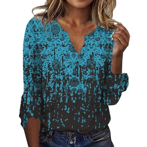 kaprioy Womens-Tops-Long-Sleeve Henley Shirts V Neck Blouses Buttons Up Tunics Flowy Pleated Blouses Mint Green, M