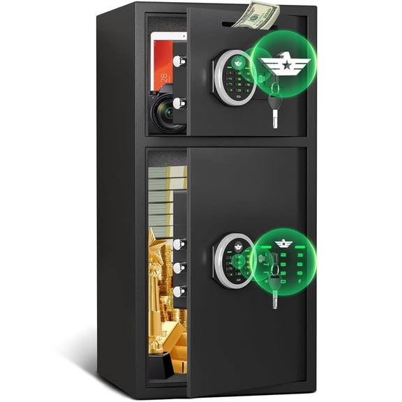 karbeen 7.0 Cu ft Large Safe Box Fireproof Waterproof, Digital Keypad Home Safe with Deposit Slot & Dual Alarm System, Money Safe With Mute Function and LED Light, Security Box for Money Valuables