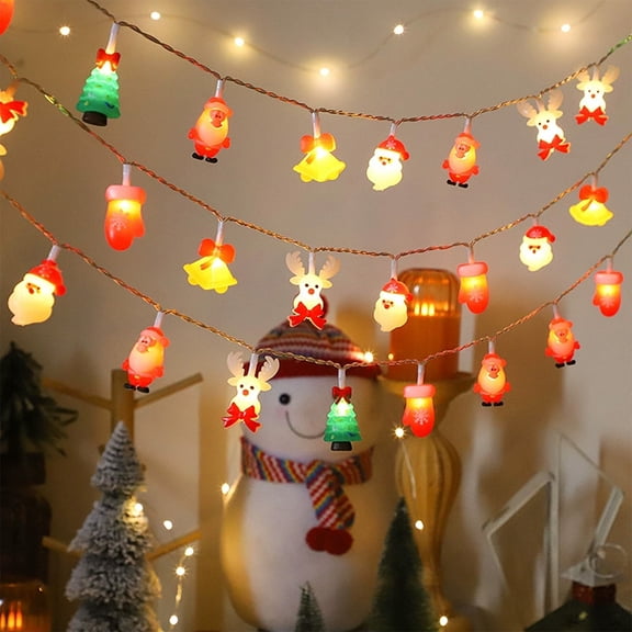 karymi 1.5m Christmas Lights Santa Claus Snowman Christmas Tree Festive Atmospheres Lights Decoration Small Lights Christmas Lights Living Room Decor Big Savings Big Savings Extra Savings