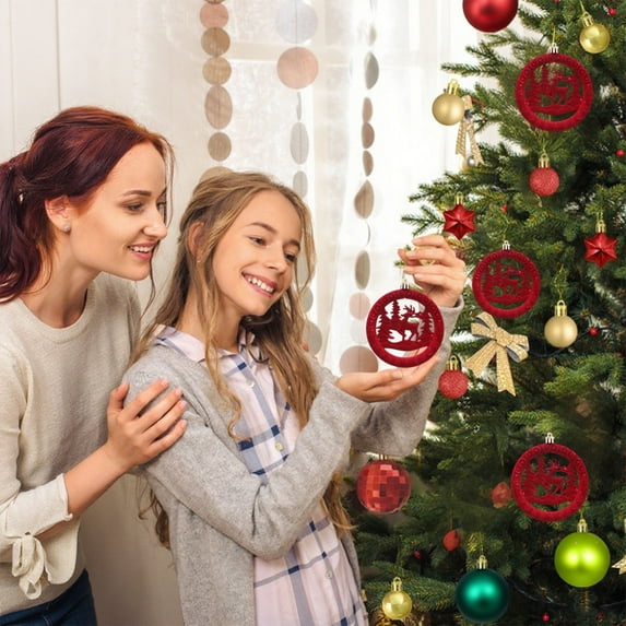 karymi 10cm Velvet Hollow Round Deer Christmas Tree Decoration Hanging Ornament Christmas Gift Christmas Balls 3piece Set Christmas Gifts Tailgating Tailgating Savings Week