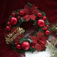 thumbnail image 1 of karymi 12-Inch Artificial Christmas Wreath with Red Berries and Leaves Door Ring Hanging Decoration Gold Red Silver Family Gifts Wholesale The Big Save, 1 of 6