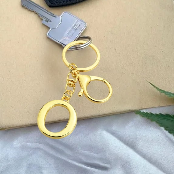 karymi 1Pcs Metal Material Keychain Gold Letters A to Z Keychain First Letter Pendant with Keychain Bag Pendant Christmas Gift Christmas Party Decorations Best Sellers Best Sellers