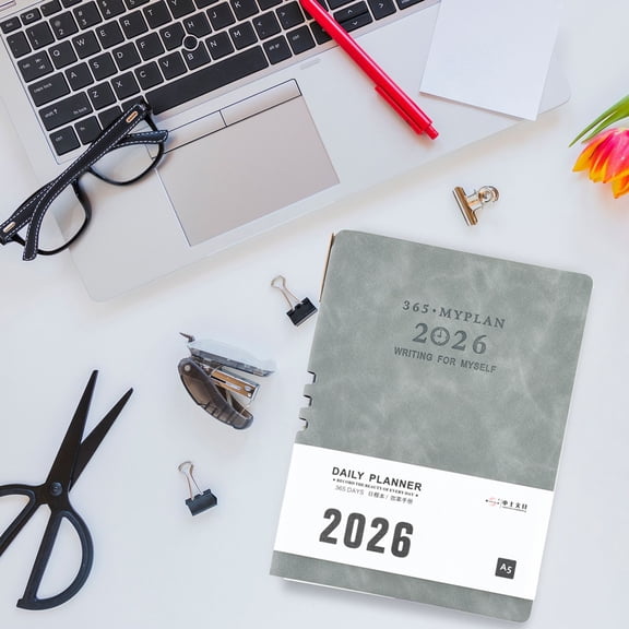 karymi 2026 A5 Schedule Planner 8.46x5.83in 176 Pages Faux Leather Cover Weekly Monthly Calendar for Work School Home Organization Christmas Decorations Living Room Decor Christmas Party Favors