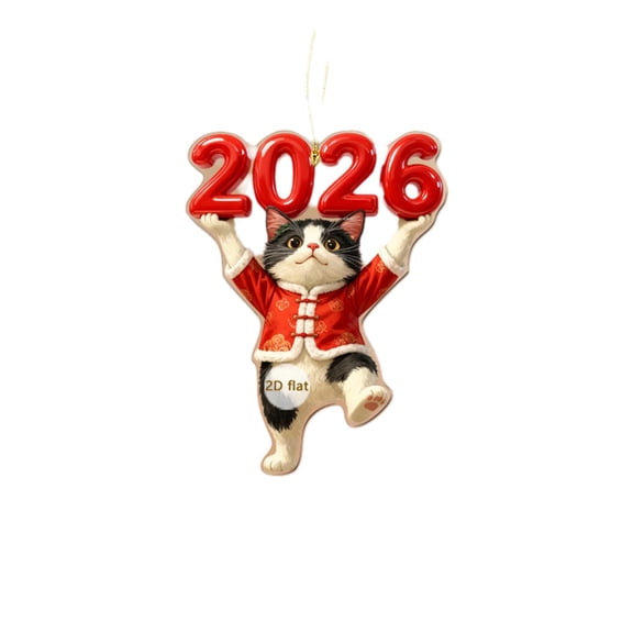 karymi 2026 Kitty 2D Acrylic Car Rearview Mirror Pendant Cute Animal Design Holiday Gift Decoration for Cat Lovers and Auto Accessories Christmas Gifts Holiday Gifts Christmas Party Supplies