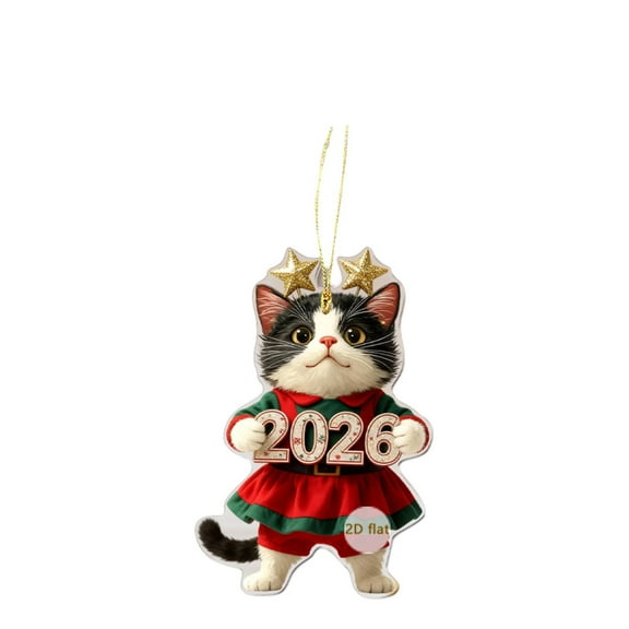 karymi 2026 Kitty 2D Acrylic Car Rearview Mirror Pendant Cute Animal Design Holiday Gift Decoration for Cat Lovers and Auto Accessories Family Gifts Christmas Gifts Holiday Gifts