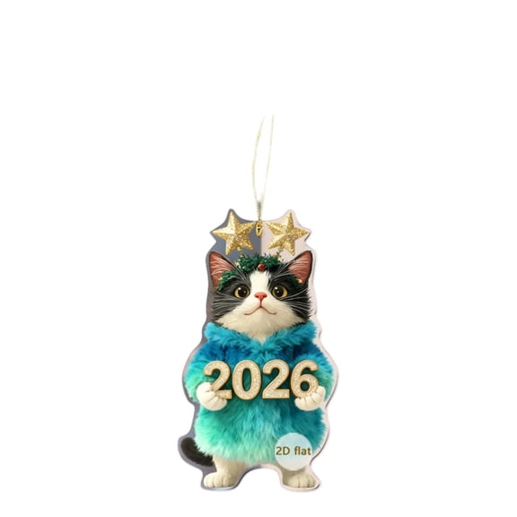 karymi 2026 Kitty 2D Acrylic Car Rearview Mirror Pendant Cute Animal Design Holiday Gift Decoration for Cat Lovers and Auto Accessories Holiday Gifts Christmas Party Supplies Bedroom Decor