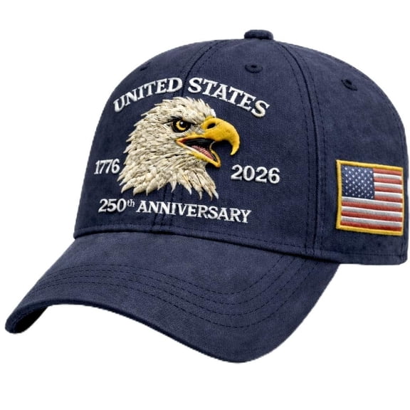 karymi 250th Anniversary Baseball Cap, 4th of July Themed Adjustable Back Strap Casual Patriotic Hat with Eagle Pattern Veteran Hats for Women and Men Holiday Celebrations House Decor
