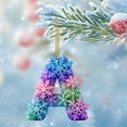 thumbnail image 1 of karymi 26 Alphabet Snowflake 2D Acrylic Pendant Car Backpack Decoration Christmas Ornament Personalized Initial Holiday Gift Christmas Decor Christmas Party Favors Christmas Outdoor Decorations, 1 of 4