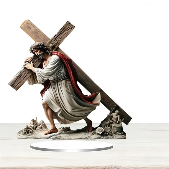 karymi 2D Acrylic Holy Family Figurines for Christmas Home Altar Decor Easter Table Centerpiece Religious Home Decoration Boho Style Spiritual Protection Gift for Christmas Housewarming