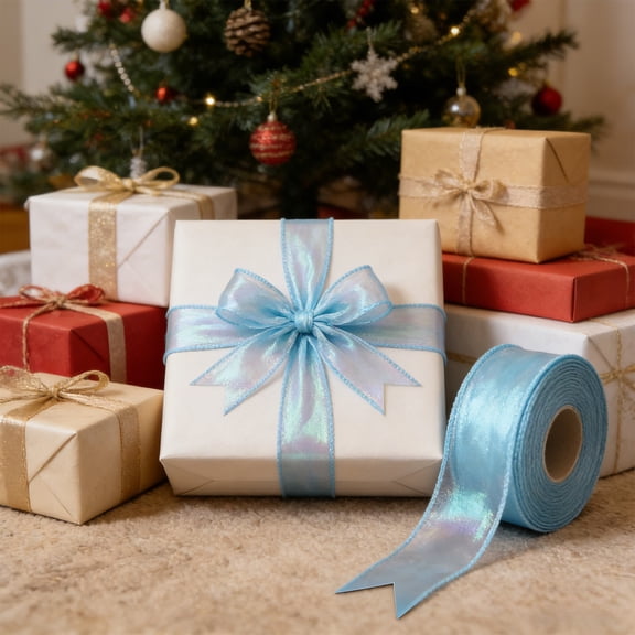 karymi 30Feet Long And 1.6Inches Wide Iridescence Fishtail Organza Ribbon Mixed Color Skill Ribbons For Jewelry Making DIY Hair Bows Party Garland Wedding Decorations Family Gifts Gift Ideas