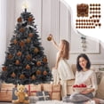 thumbnail image 1 of karymi 42-Piece Flocked Christmas Ball Set 2.36 Inch Red Green Brown Ornament Collection for Tree Decorations Holiday Party Supplies Christmas Party Supplies up to 90% off up to 90% off, 1 of 6