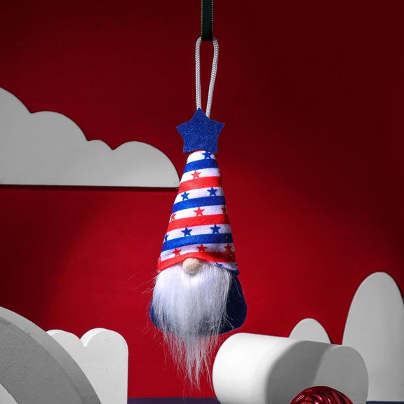karymi 5.9x2.8 Inch Red White Blue Plush Gnome Hanging Ornament with Hat for 4th of July Independence Day Tree Table Shelf Decor Decorations for Fourth of July 4th of July Decor