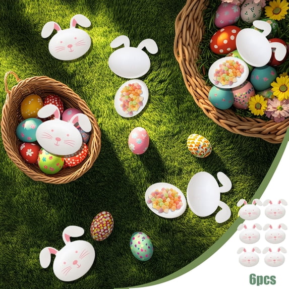 karymi 6Pcs Easter Eggs Bunny Open Lid Sweepstakes Eggs Candy Storage Eggs Funny Twisted Eggs Gifts and Easter Decorations Holiday Gifts