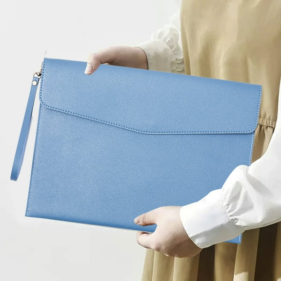 karymi A4 File Folders Waterproof Leather Envelope Case Folder Document Case Bag Pouch File Bag Document Storage Document Holders with Removable Hand Strap Party Favors Room Decor Birthday Gifts