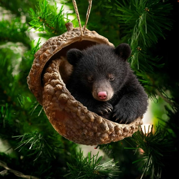 karymi Acrylic 2D Christmas Tree Ornaments Set with Ribbon Hanger Festive Round Designs for Holiday Decor Christmas Party Favors Christmas Party Decorations Birthday Gifts