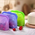 thumbnail image 1 of karymi Airtight Food Grade Silicone Reusable Storage Bag with Secure Lock for Microwave Freezer Dishwasher Safe Eco-Friendly Kitchen Organization Living Room Decor, 1 of 4