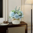 thumbnail image 1 of karymi Artificial Flower with Small Ceramic Vase Fake Silk Variety Flower Balls Flowers Decoration Table Appropriate Home Party Office Wedding Bedroom Decor Family Gifts, 1 of 6
