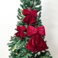 thumbnail image 1 of karymi Burgundy Velvet Bow Christmas Tree Topper Decoration 12in with Berries Pinecones for Door Wall Mantel Holiday Decor Christmas Ornaments Home Decor Mens Christmas Gifts, 1 of 3