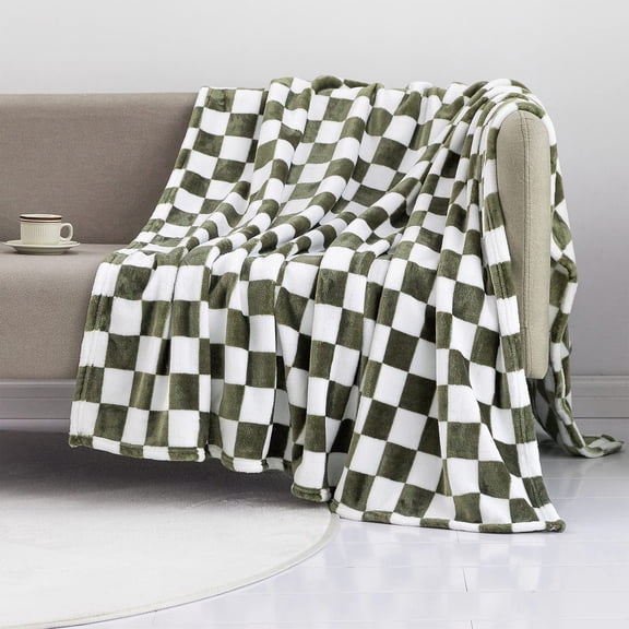 karymi Checkered Flannel Blanket Black White Squares Pattern 39.37x27.56in Soft Warm for Bed Sofa Travel Outdoor Multiple Colors Living Room Decor Room Decor Garden Decor