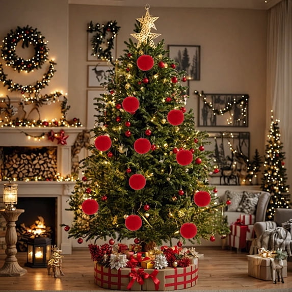 karymi Christmas Balls Christmas Ornaments Fuzzy Balls for Christmas Tree Decorations Wreath Enhancement Items Christmas Party Favors The Big Save The Big Save up to 70% off