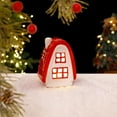 thumbnail image 1 of karymi Christmas Ceramic House Light-Up Decoration 4.80x3.62x3.35in Battery Powered Warm White Glow Holiday Tabletop Display Valentines Day Living Room Decor Valentines Day Gifts for Him, 1 of 6