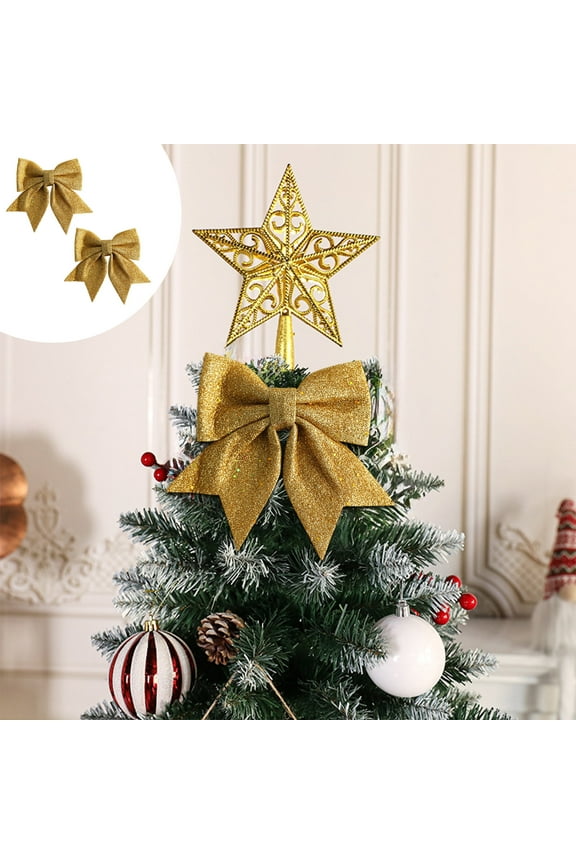 Christmas Day Gifts for Girls and Women Bow with Ponytail Holders Complete Your Cheerleader Outfit Uniform Strong Hair Ties Bands Elastics Two Packs Christmas Ornaments